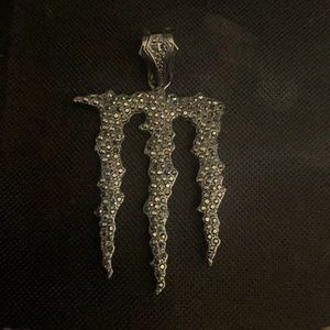 Monster Energy necklace with 18" snakeskin chain